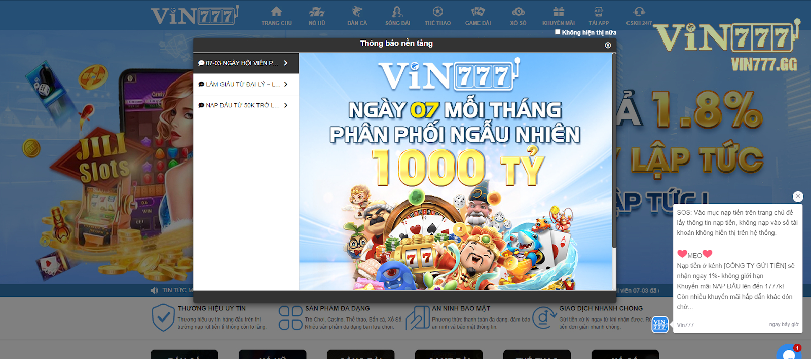 Có thể dùng tài khoản đăng nhập Vin777 ở đâu?